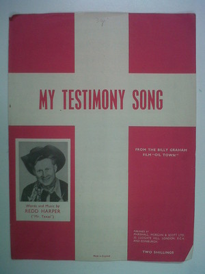 Liederblatt MY ZEUGNIS SONG Redd Harper 1952