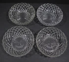 Lot of 4 VTG Anchor Hocking Waterford Cereal Soup Bowls Clear Waffle Glass 5.5"