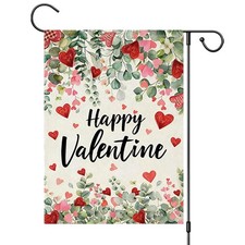 Valentines Day Garden Flag 12x18 Double Sided Hearts Outdoor Yard Decor Patio