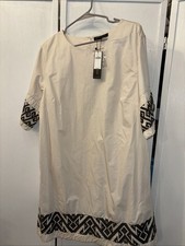 BANANA REPUBLIC Cream Embroidered Dress Size L NEW $140