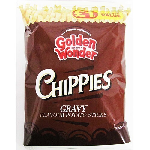 Full Box 18 x Golden Wonder Gravy Chippies 70g  Potato Sticks with Rich Flavour