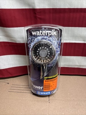 Waterpik 5-Spray 3.5 in. Single Wall Mount Low Flow Handheld Shower Head Chrome