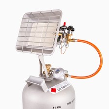 Heizstrahler Flaschenheizstrahler 4,4 kW Piezo Zündsicherung Schlauch Regler