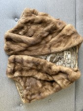 Bolero vintage de piel de visón Bruno & Joseph pieles marrón piel real mediados de siglo