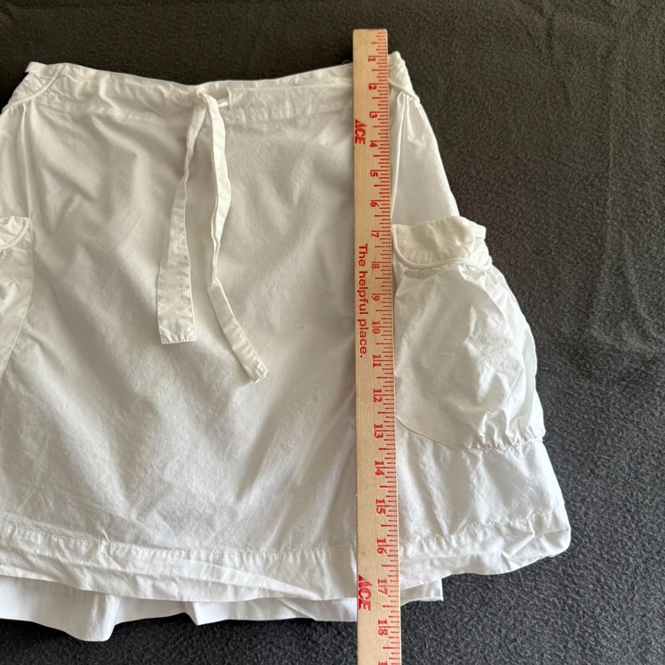 油性棉刺绣喇叭迷你裙女式 40 抽绳白色 — 第 4/4 张图片