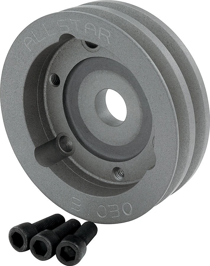 Allstar ALL31030, One Natural Aluminum Crank Pulley 2 Groove 4.750In Dia Perform - Image 3 of 4