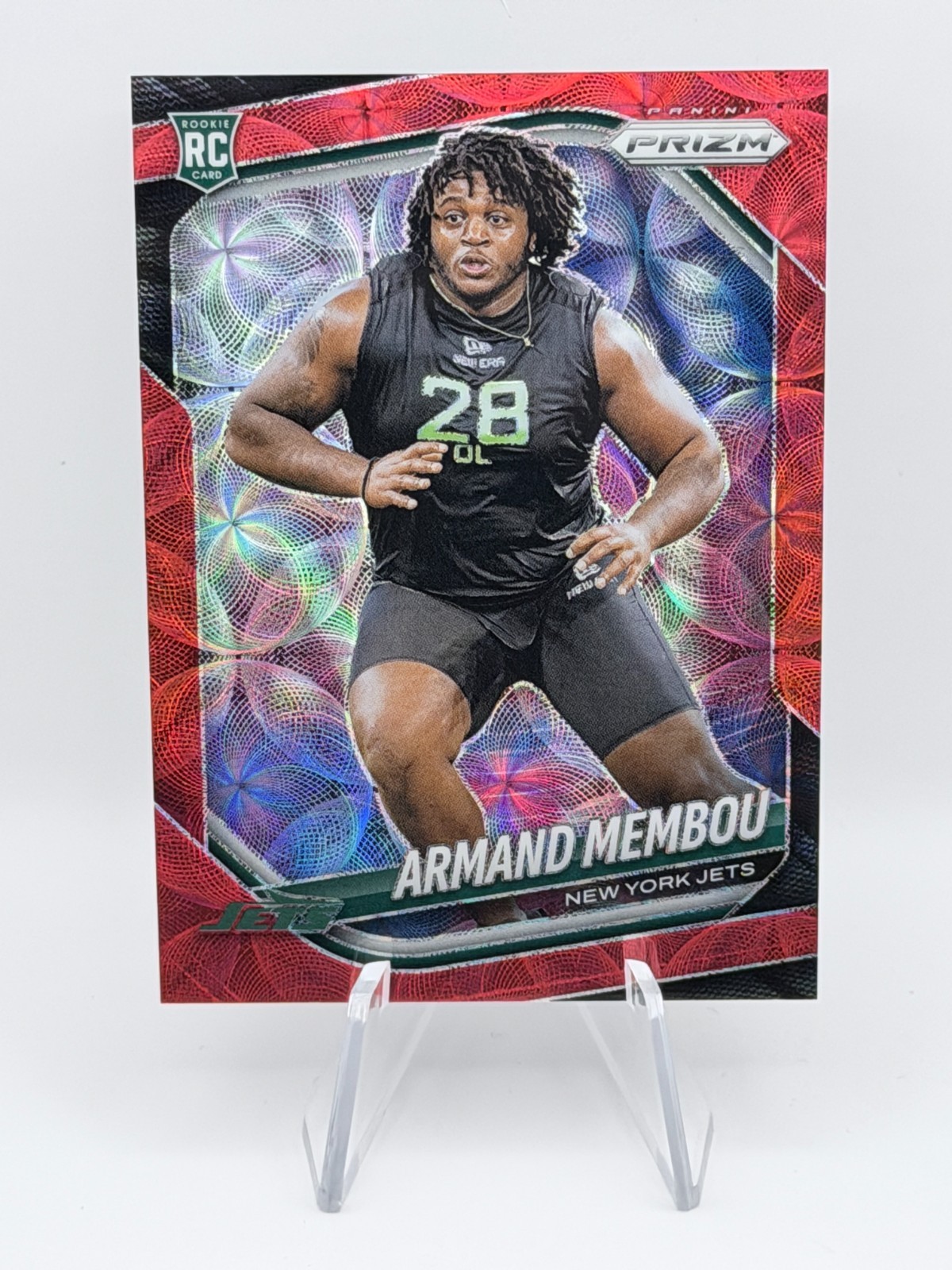 Armand Membou - 2025 Panini Prizm Rookie #357 Choice Red Scope /20 Jets RC SSP