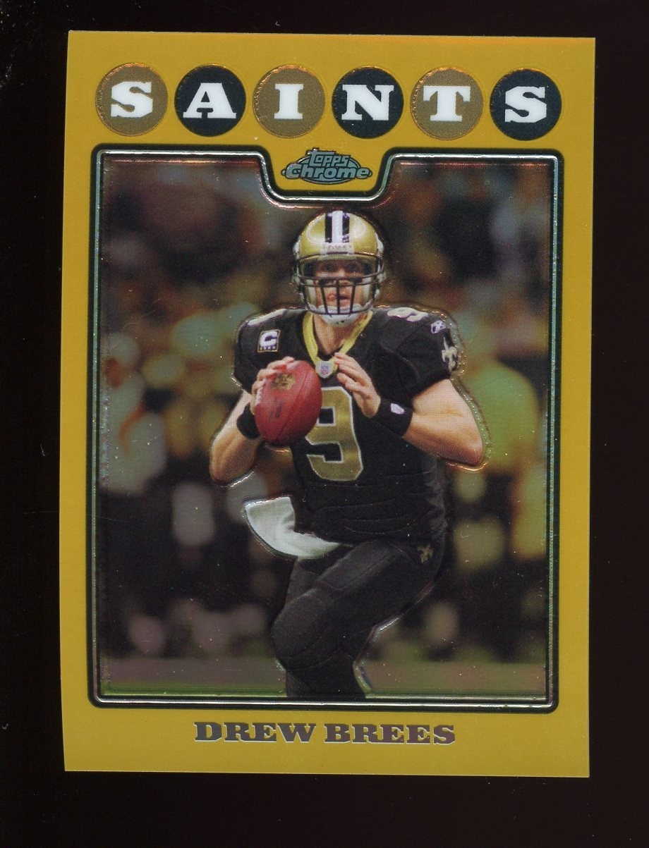 2008 TOPPS CHROME DREW BREES GOLD REFRACTOR #TC1 105/199