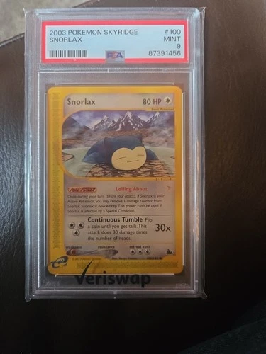 Pokemon 2003 Skyridge Snorlax Card 100/144 PSA 9 Mint