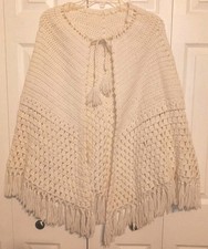 Handmade crochet shawl triangle shape with frill grannycore style cottage core