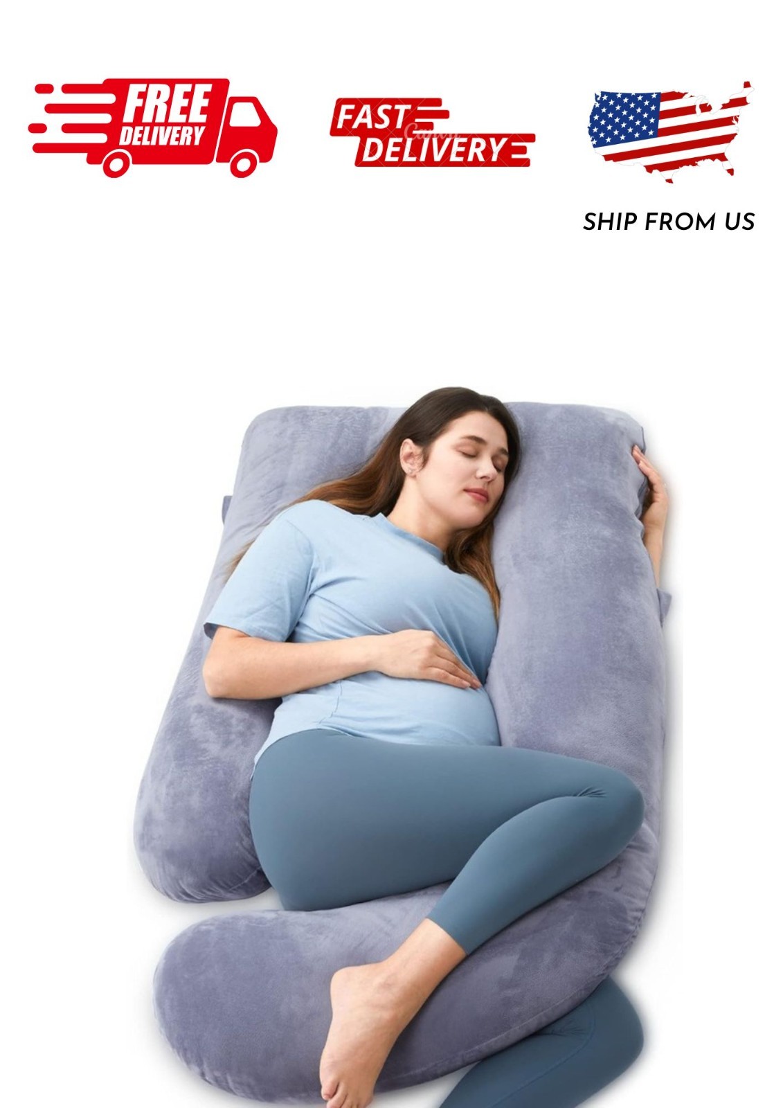 , U Shaped Full Body Maternity Pillow For Sleeping With