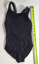 Mirella Girls Black Sleeveless Nylon Dance Leotard Size 8-10 Ballet medium