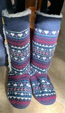 Sweater Slippers Boots Size Lined 8-9 Ladies NWT