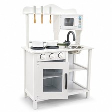 NEW! Childrens Kids Roleplay Wooden Play Kitchen Cooking Playset with Utensils