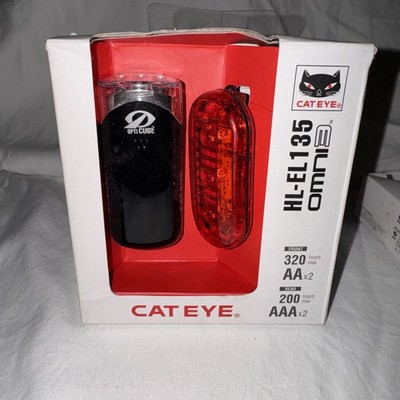 CatEye HL-EL135 LED Headlight & Omni3 Taillight Set - Bright, Wide Beam,