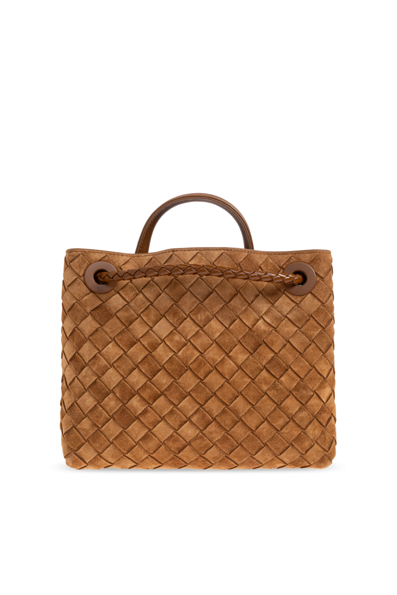 BOTTEGA VENETA イントレチャートクッション　レア　ブラウン系　美品 BOTTEGA VENETA Andiamo Small $4700 Brown Suede Top Handle Bag New