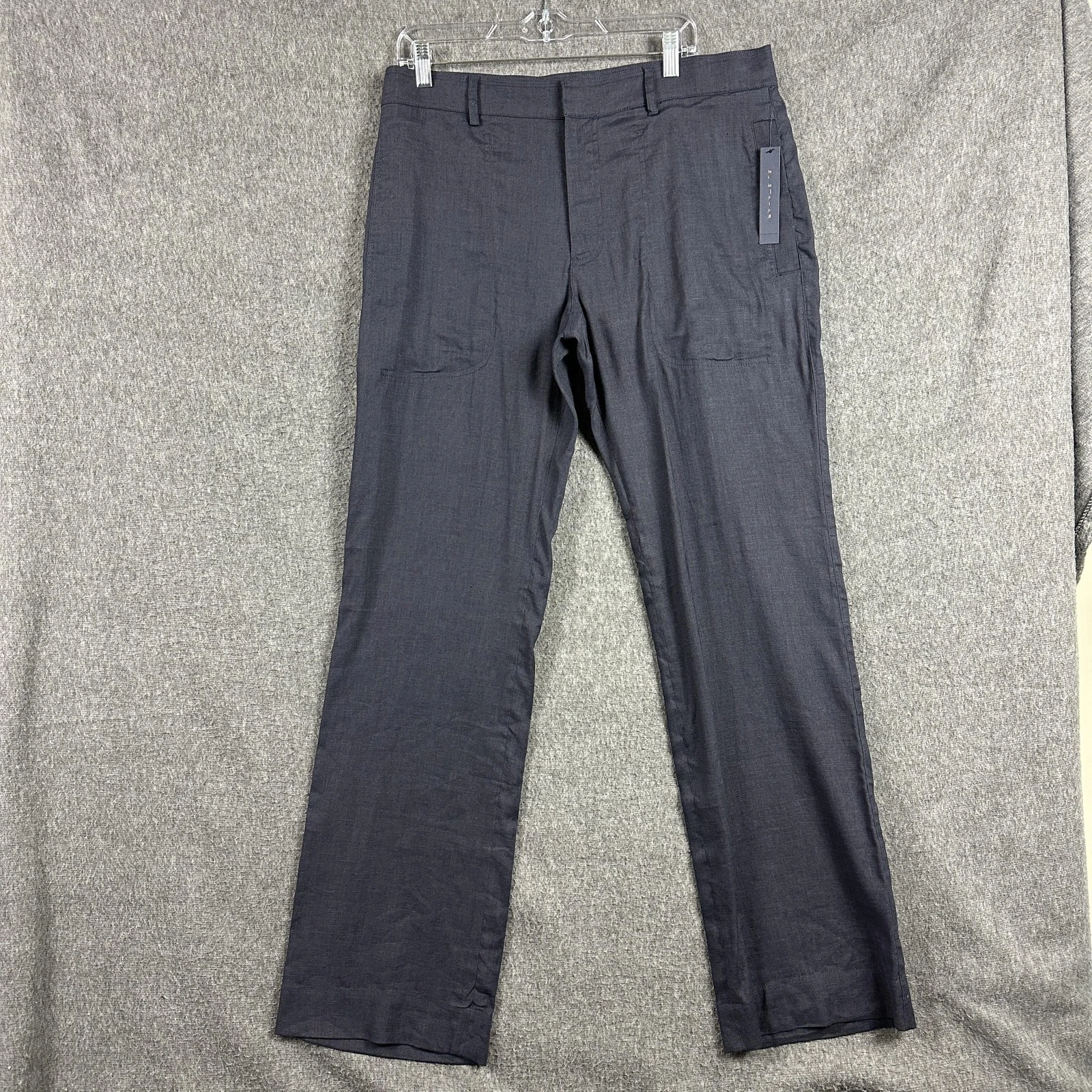 Elie Tahari Pants Mens Large Navy Drawstring Rex Linen Blend Chino Casual $228