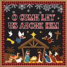 Christmas Bulletin Board Decorations Nativity Christian Bulletin... 