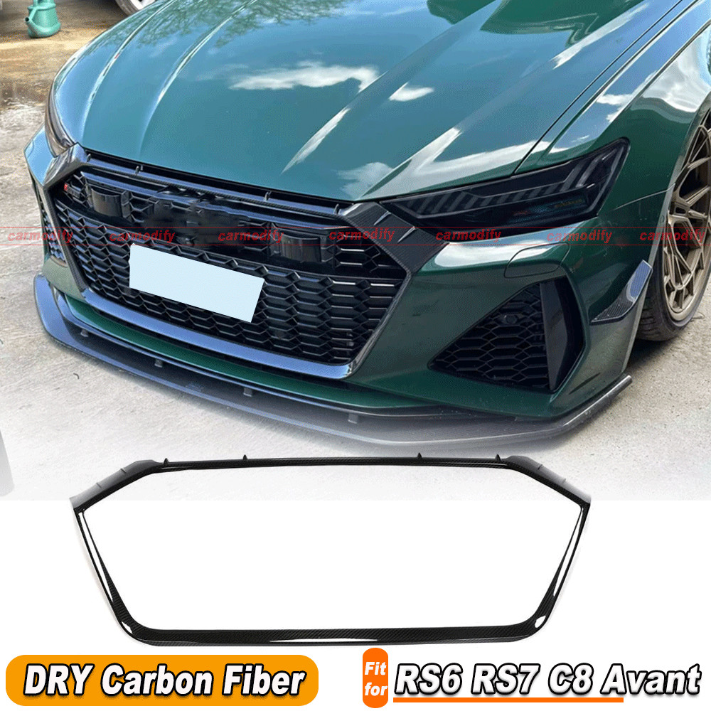 Für Audi RS6 RS7 C8 Avant 2019-24 DRY Carbon Front Kühlergrill Frontgrill Grill