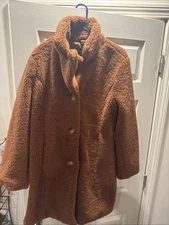 COZY SHERPA TEDDY JACKET Cognac Size M🥃