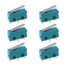 6 Pack 3-Pin Micro Limit Switch with Hinge Lever 5A 125V for CNC Machines