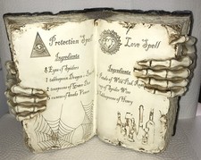 Halloween Prop SKELETON Hands Spooky Spell Book Resin Decor Collectible