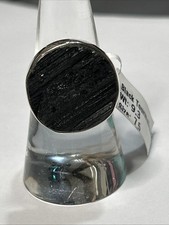 Natural Black Tourmaline Ring 925 sterling silver 7.5
