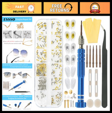 5-in-1 Eyeglass Repair Kit with Screws, Screwdriver, Nose Pads  Tweezers