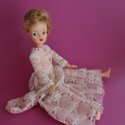 Vintage Ideal Tammy Doll- Damaged Hair W/Lace Dress 1950s Fashion Doll