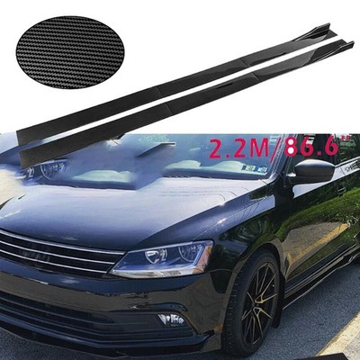 CarbonStyle 2.2m Side Skirt Extensions Rocker Panel For Kia Rio 2001-2022