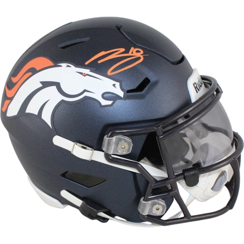 Bo Nix Autographed Denver Broncos Midi Mid-Size Helmet Beckett Witness 53280