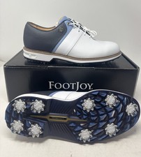 FootJoy Dryjoys Premiere Series Packard Golf Shoes White Blue 54398 Men  s Size 8