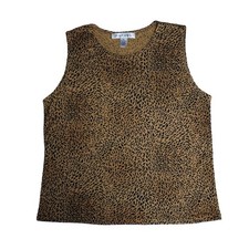 VTG rafael womens tank top sleeveless animal leopard print sz Small