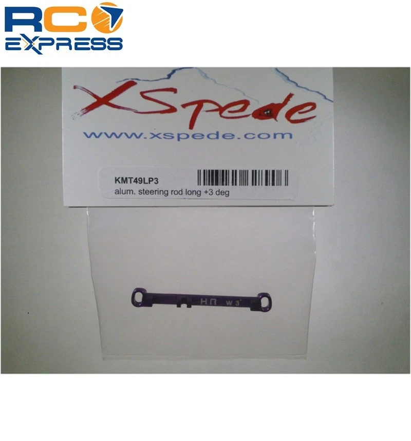 Eslabón de dirección de aluminio Hot Racing largo +3 grados (púrpura) - Kyosho Mr-03 KMT49LP3 Foto 3 de 3