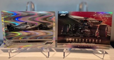 George Russell Lot of (2) - 2022 Topps Chrome F1 #112 + 2024 Nightscapes #NS-5