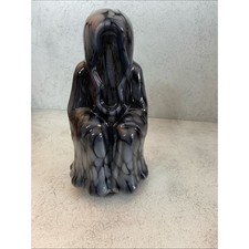 Ghost LED Glass Table Decor Halloween Light Gothic Spooky Black Gray 10" New
