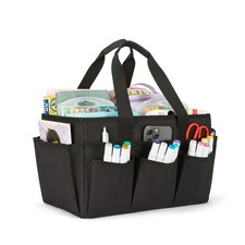 Craft Organizer Tote Bag, Art Storage Caddy with Multiple Pockets