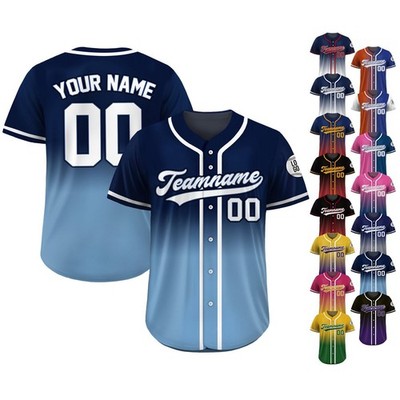 Custom Gradient Baseball Jersey with Teamname Number Men Women Baseball Fan Gift