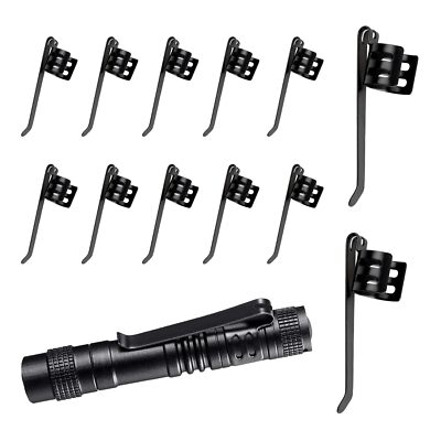 12 Pcs Stainless Steel Flashlight Clip Replacement Pocket Pen Flashlight Clip