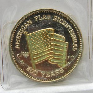 1985 Amerikanische Flagge 24kt Vergoldet Proof Medaille Coa National Historic Mint Ausgabe Ebay