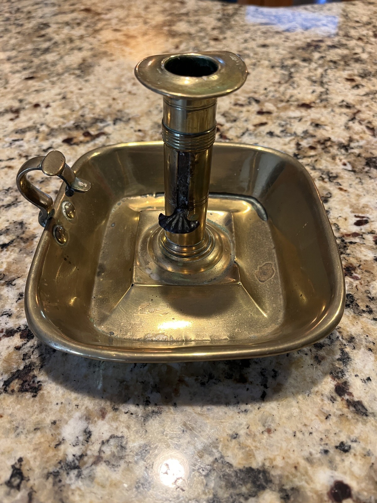 19th Century Antique Brass Push Up Candle Holder eBay