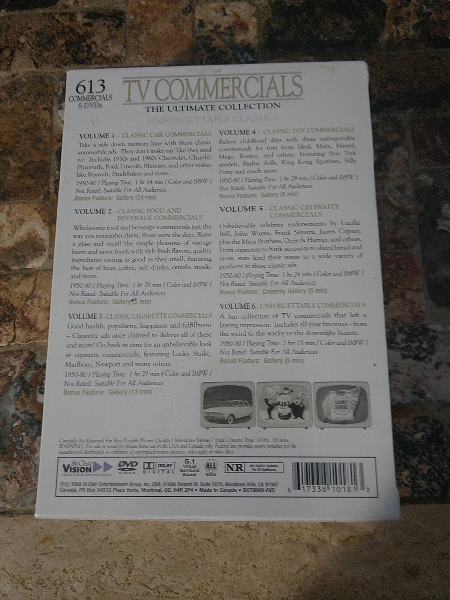 613 TV Commercials The Ultimate Collection 6 DVD Set. & Gift for