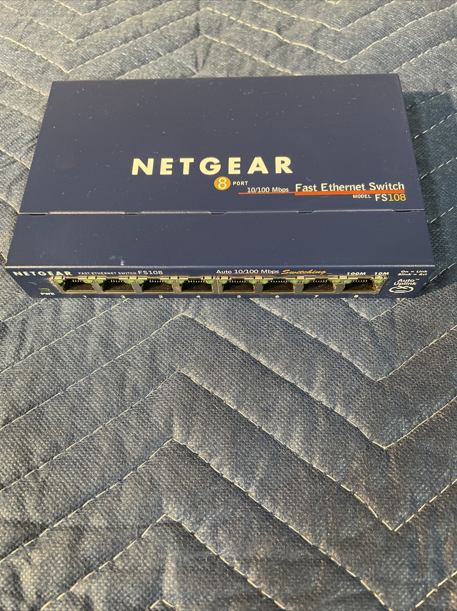 NetGear ProSafe 8 Port 10/100 Switch FS108v2 Ethernet auto-uplink