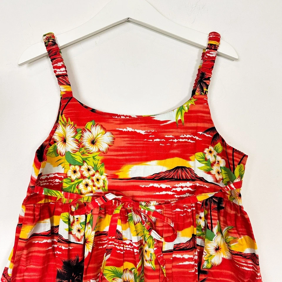 Vestido Hawaiano Paradise Lahaina Niñas 100% Algodón Colorido Floral Sin Mangas Foto 4 de 4