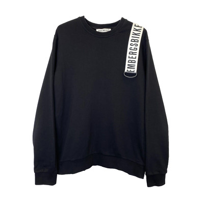 Bikkembergs Sweatshirt Mens Size Medium Black Long Sleeve Pullover Crew Neck