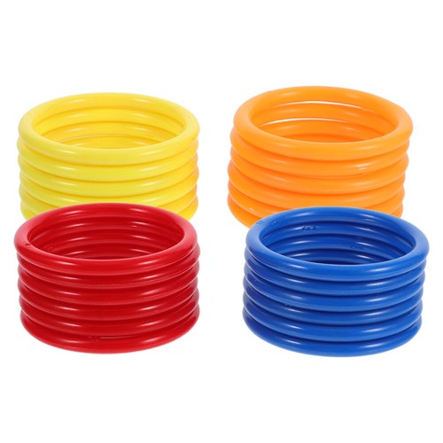 24 Pcs Jouets À Anneaux En Plastique Jeux De Plein Air Pour Enfants
