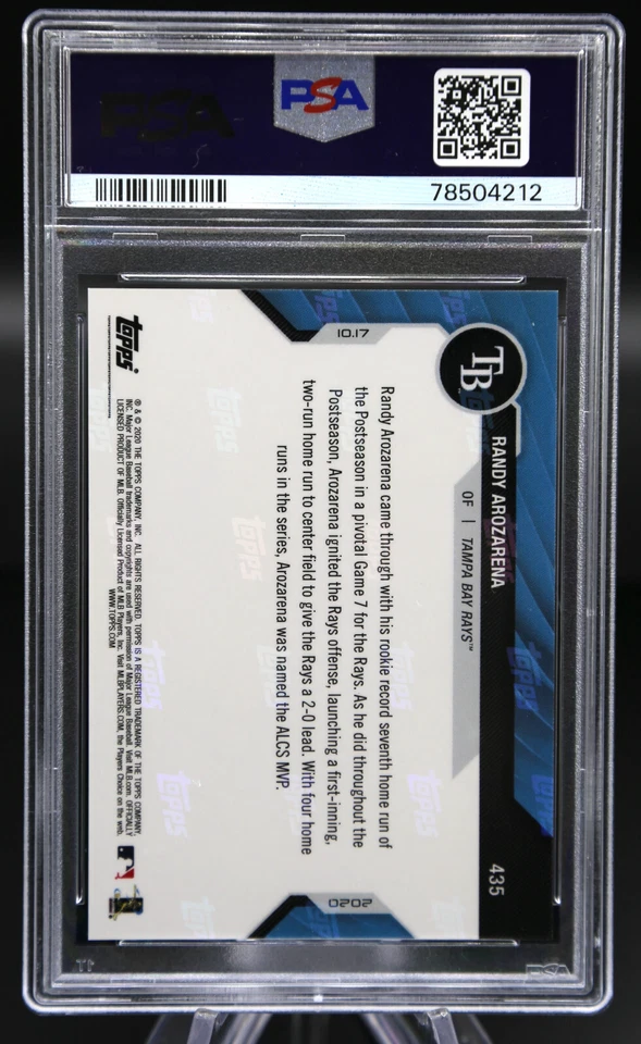2020 Topps Now RANDY AROZARENA #435 Blue /49 Rookie RC ALCS MVP PSA 10 💎 ⚾️ - Image 3 of 3