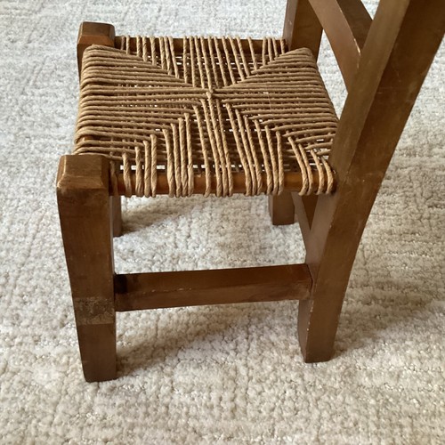 Dollhouse ladder back wood chair large 12.5” - Picture 6 of 10
