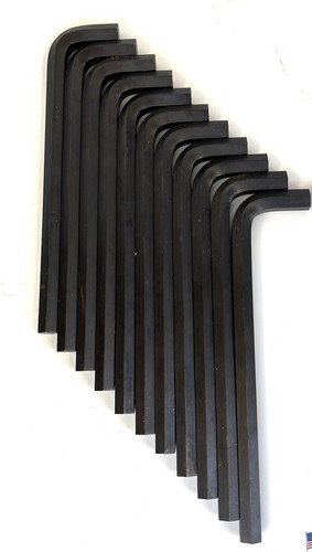 BRIGHTON, 1/2" 6150 CRV ALLOY HEX KEY, LONG, PACK OF 22, SAE, 8.75" LONG, NOS S - Picture 4 of 10
