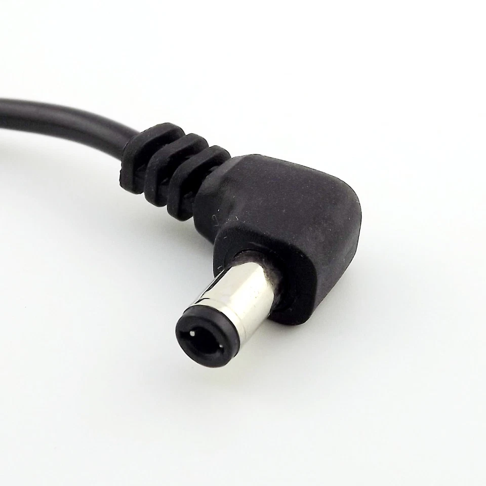 DC Power Plug 5.5mm x 2.5mm Male Right Angle To 5.5 x 2.1mm Female Adapter Cable - Image 4 of 4